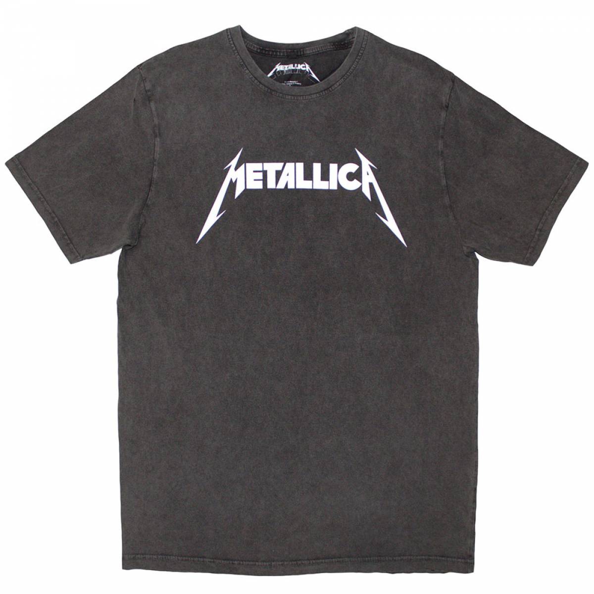 【予約商品】METALLICA Unisex Stone Wash バンドTシャツ: Logo (Charcoal Grey) - CHARCOAL GREY