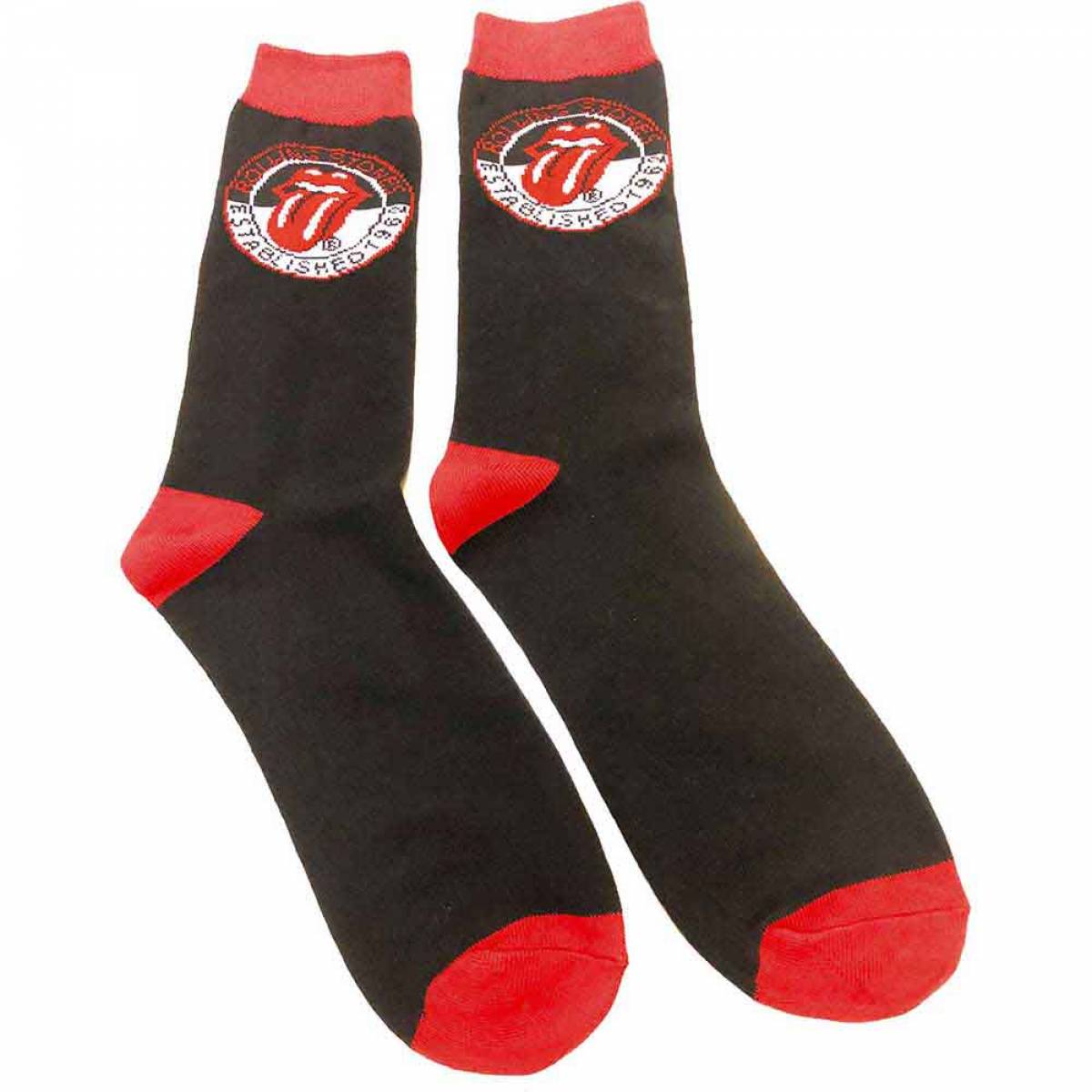 【予約商品】THE ROLLING STONES Unisex Ankle Socks: Established (Black) (UK Size 7 - 11) - BLACK
