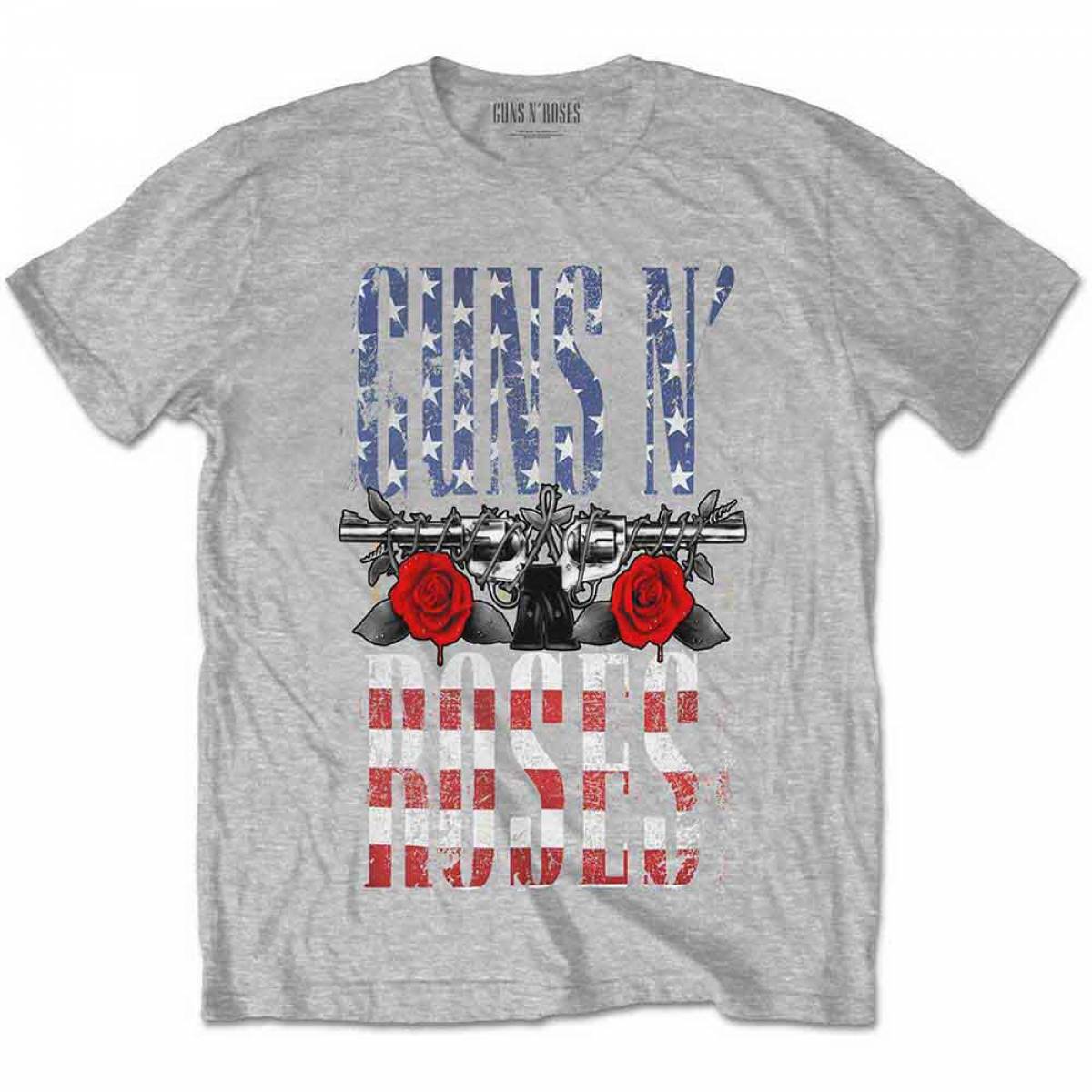 【予約商品】GUNS N' ROSES ユニセックスTシャツ: US Flag in Logo