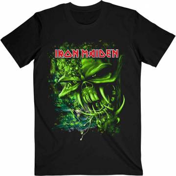 【予約商品】IRON MAIDEN バンドTシャツ ユニセックス: Final Frontier Green - BLACK