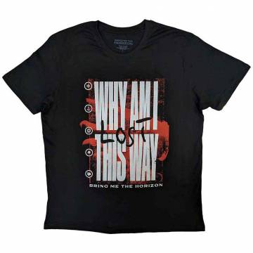 【予約商品】BRING ME THE HORIZON バンドTシャツ ユニセックス: Why...? (Black) - BLACK