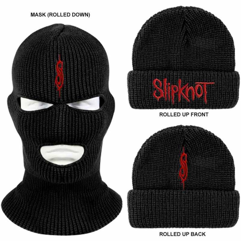 【予約商品】SLIPKNOT Unisex Mask Beanie Hat: Logo (Black)