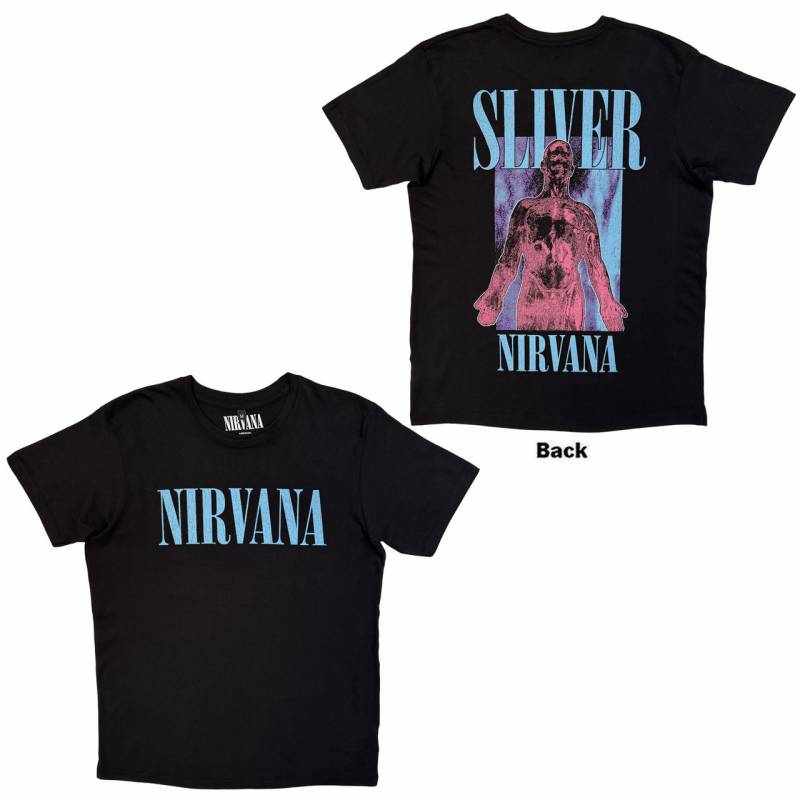 【予約商品】NIRVANA Unisex Premium Carbon バンドTシャツ: Silver (Black) (Back Print)