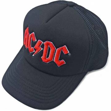 【予約商品】AC/DC Unisex Mesh Back Cap: Red Logo (Black) - BLACK