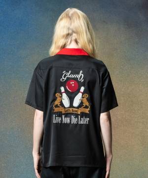 【予約商品】glamb(グラム)GB0225/SH03 : Good Luck Bowling Shirt / グッドラックボウリングシャツ - Black