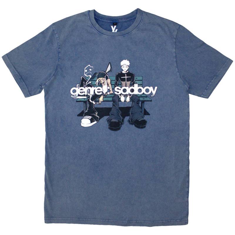 【予約商品】MACHINE GUN KELLY Unisex Stone Wash バンドTシャツ: Bench (Denim Blue)