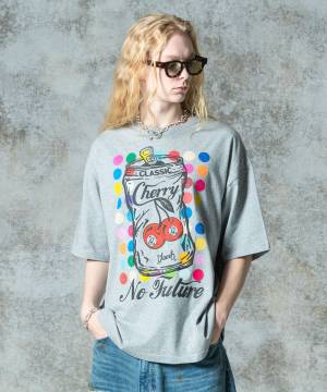 【予約商品】glamb(グラム)GB0325/CS10 : Cherry Drink T-Shirt / チェリードリンクＴシャツ - Gray