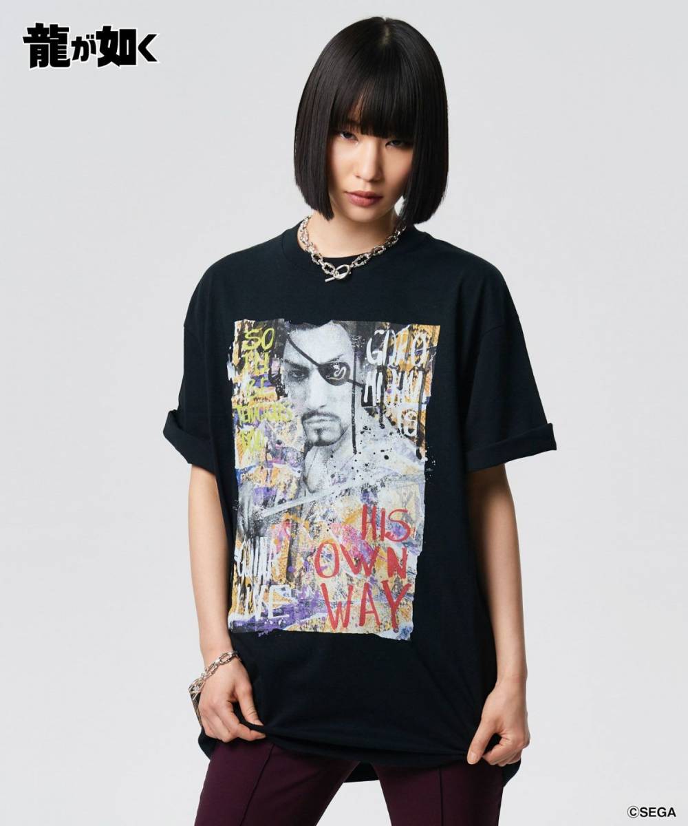 【予約商品】龍が如く×glamb(グラム) GB0225/LD03 : Goro Majima T-Shirt / ゴロウマジマTシャツ - Black