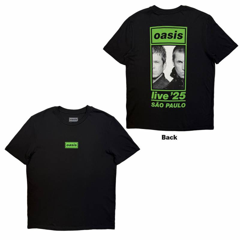 【予約商品】OASIS バンドTシャツ ユニセックス: Sao Paulo Half Faces Fan Store (Black) (Back Print & Ex-Tour)