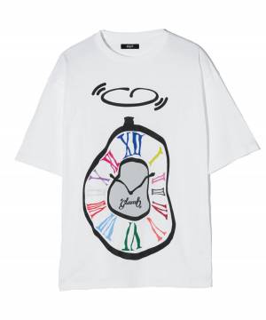 【予約商品】glamb(グラム) GB0424/CS11 : Twist Clock T-Shirt / ツイストクロックTシャツ - White