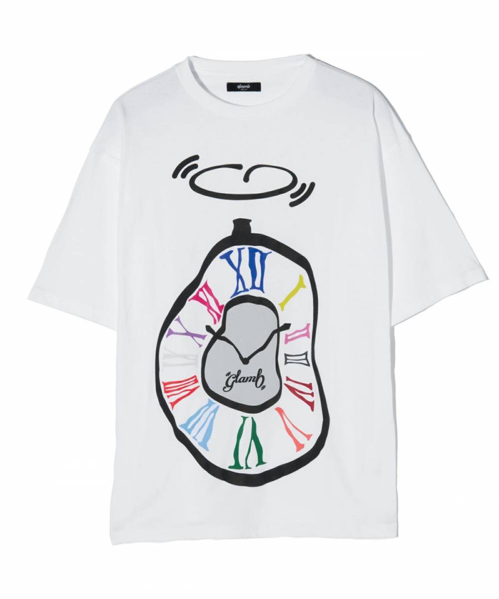 【予約商品】glamb(グラム) GB0424/CS11 : Twist Clock T-Shirt / ツイストクロックTシャツ - White