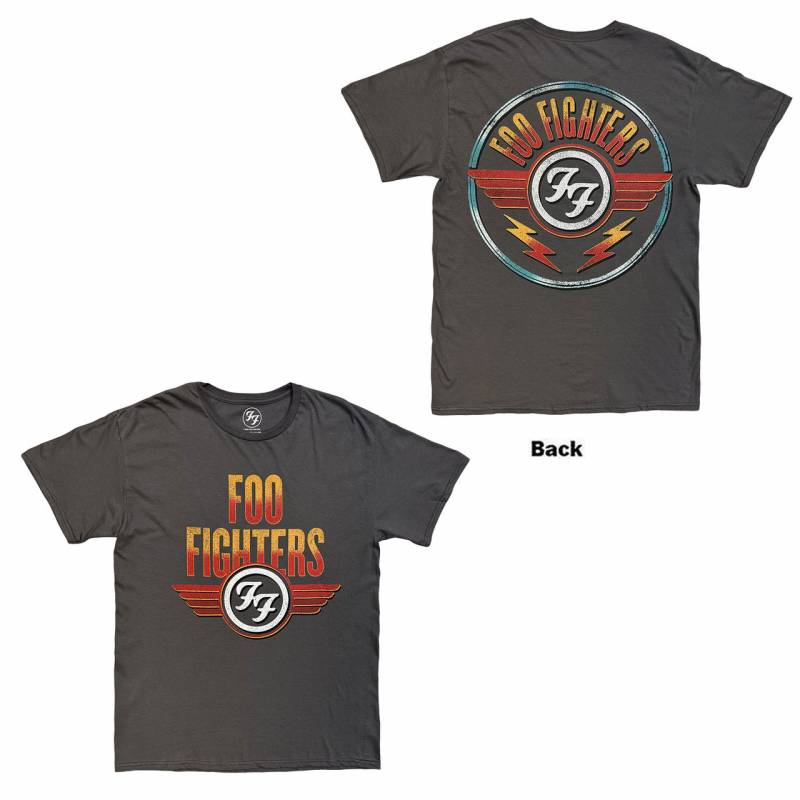 【予約商品】FOO FIGHTERS バンドTシャツ ユニセックス: Wings (Charcoal Grey) (Back Print)