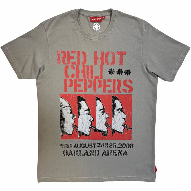 【予約商品】RED HOT CHILI PEPPERS Unisex Unplugged バンドTシャツ: Oakland Arena (Grey)