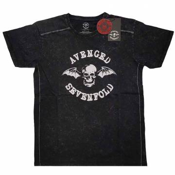 【予約商品】AVENGED SEVENFOLD バンドTシャツ ユニセックス: Logo (Black) (Wash Collection) - BLACK