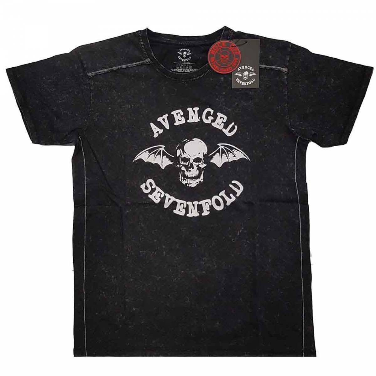 【予約商品】AVENGED SEVENFOLD バンドTシャツ ユニセックス: Logo (Black) (Wash Collection) - BLACK
