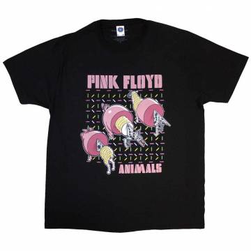 【予約商品】PINK FLOYD バンドTシャツ ユニセックス: Pig, Wolf, Sheep (Black) - BLACK