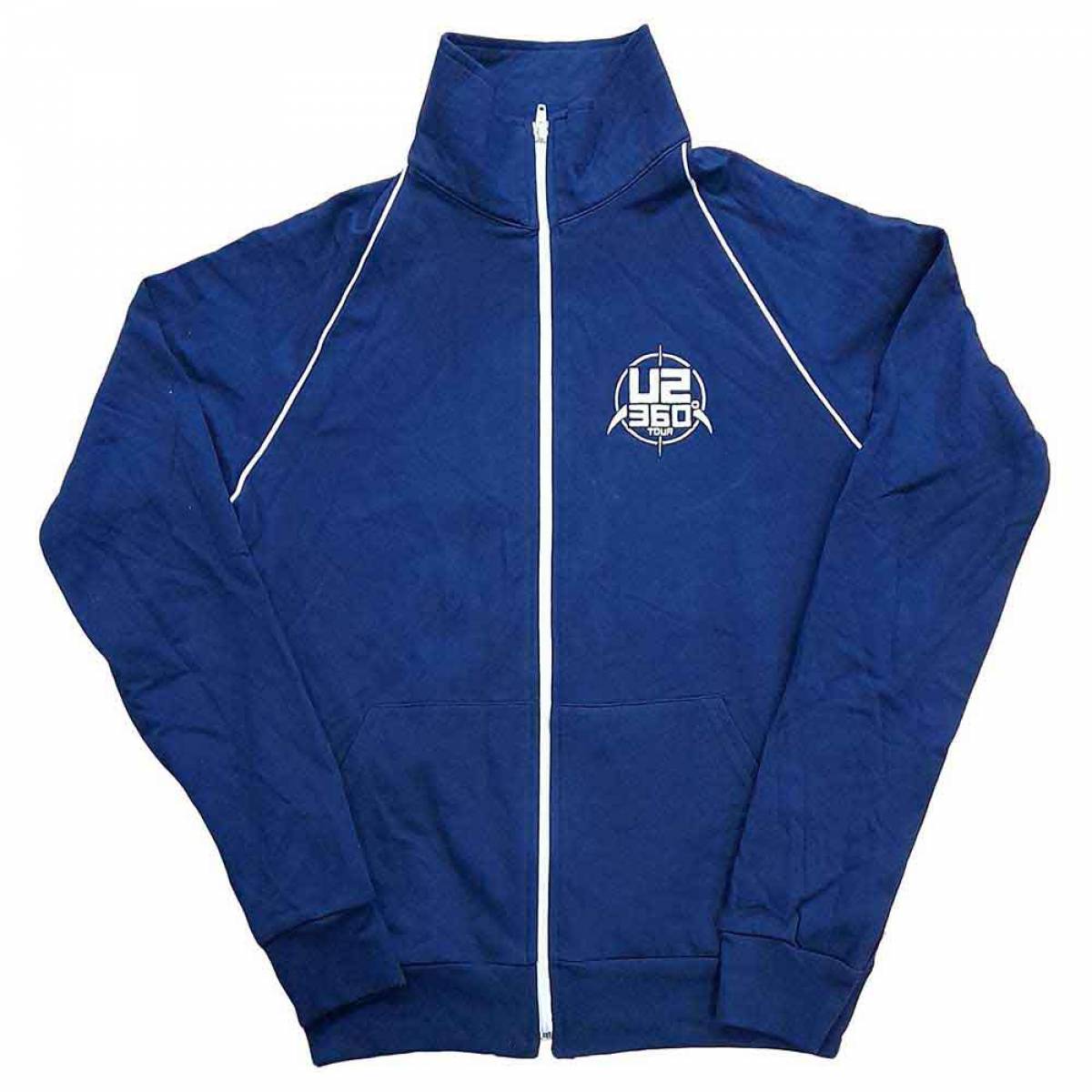 【予約商品】U2 Unisex Tracksuit Jacket: 360 Degree Tour (Navy Blue) (Ex-Tour) (Small) - NAVY BLUE