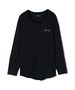 【予約商品】glamb(グラム) GB0424/CS15 : Loose Neck Cutsew / ルーズネックカットソー - Black