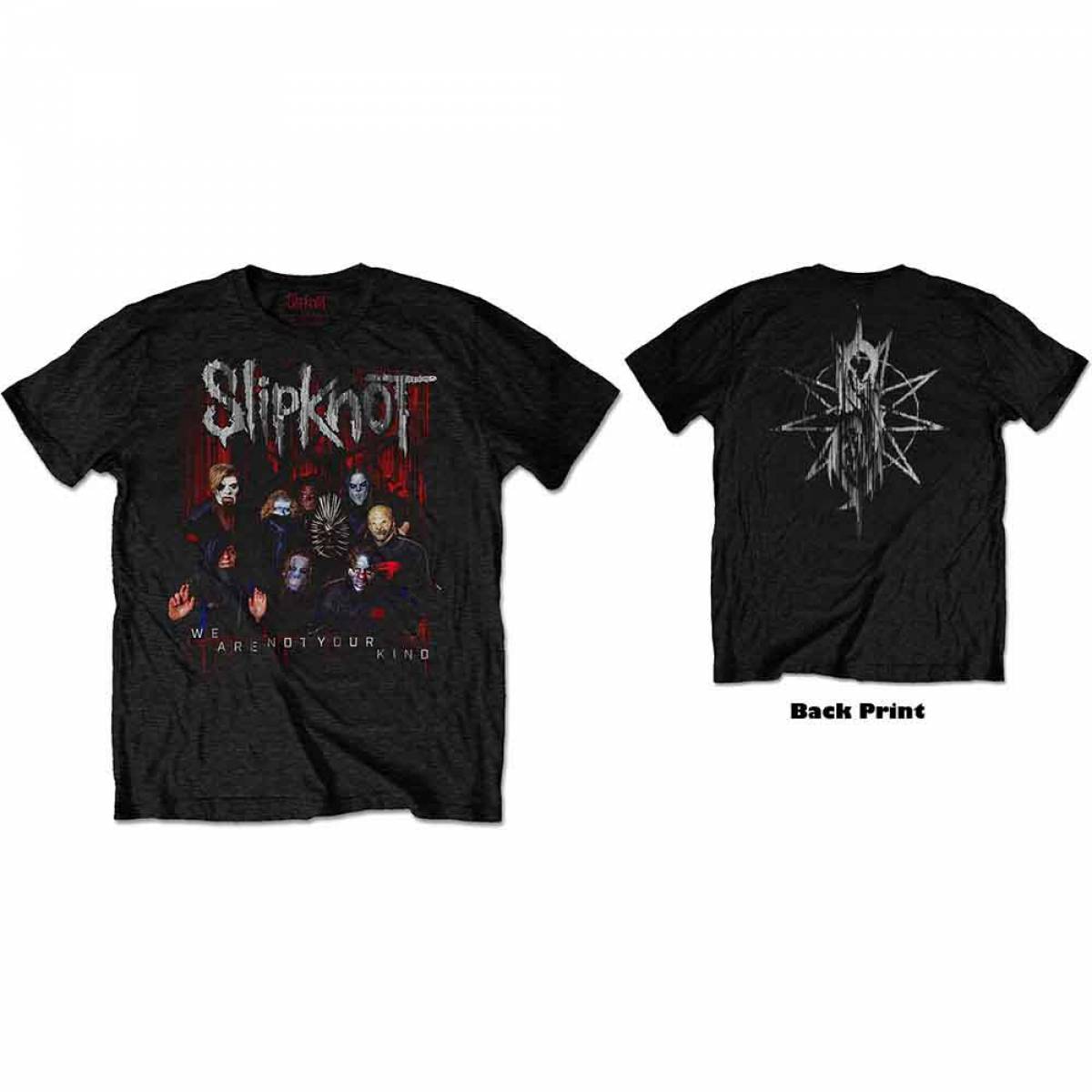 【予約商品】SLIPKNOT バンドTシャツ ユニセックス: WANYK Group Photo (Black) (Back Print) - BLACK