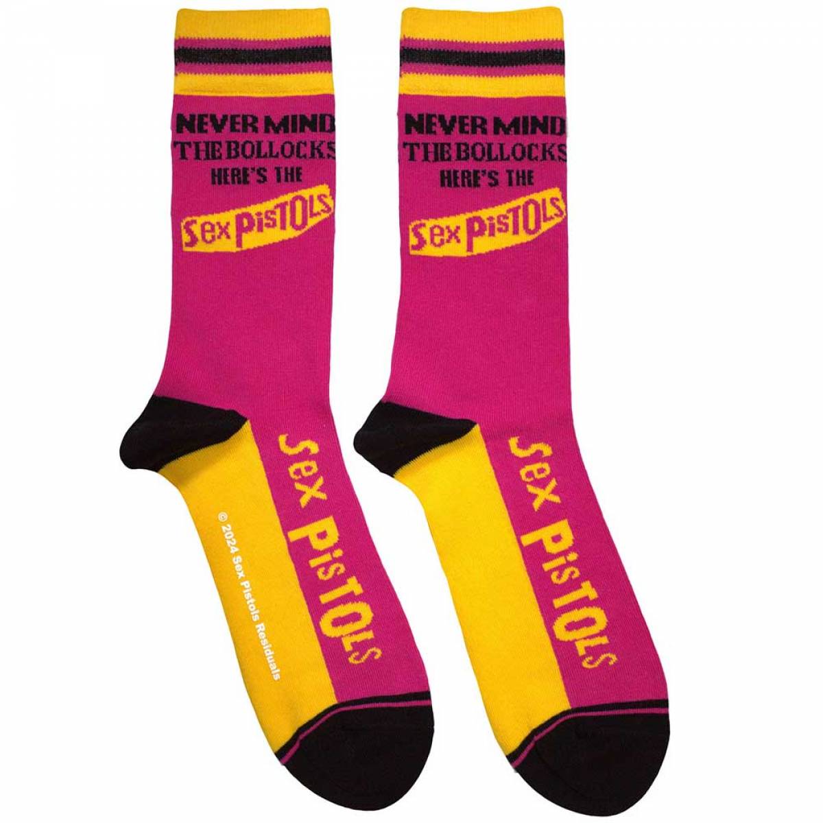 【予約商品】THE SEX PISTOLS Unisex Ankle Socks: Never Mind The Bollocks Stripes (Pink) - PINK