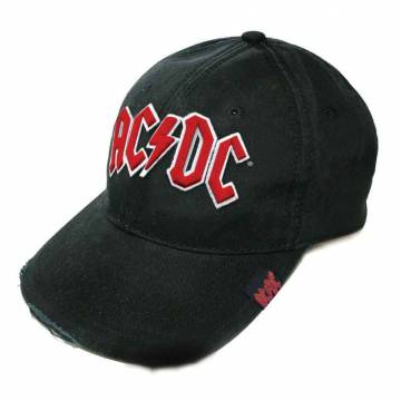 【予約商品】AC/DC Unisex Baseball Cap: Red Logo (Black) - BLACK