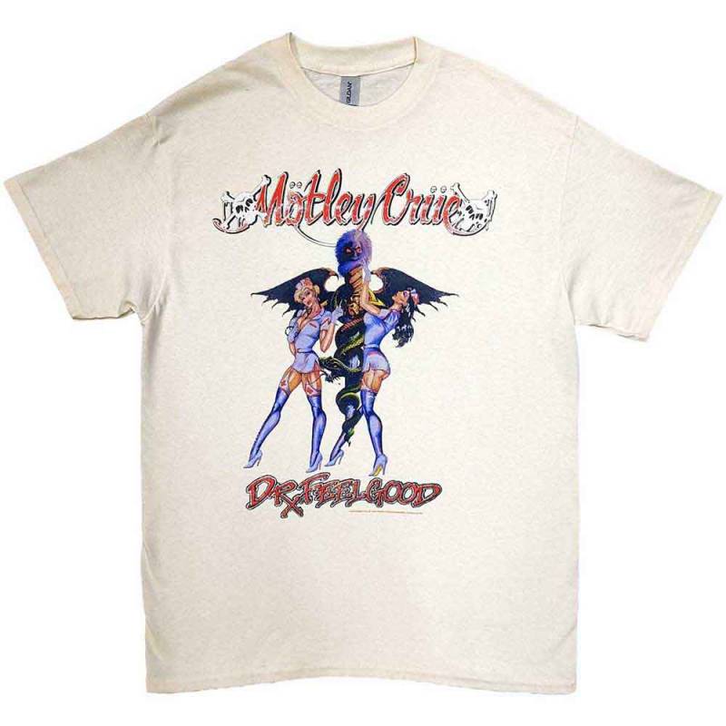【予約商品】MOTLEY CRUE バンドTシャツ ユニセックス: Dr Feelgood Vintage (Sand)