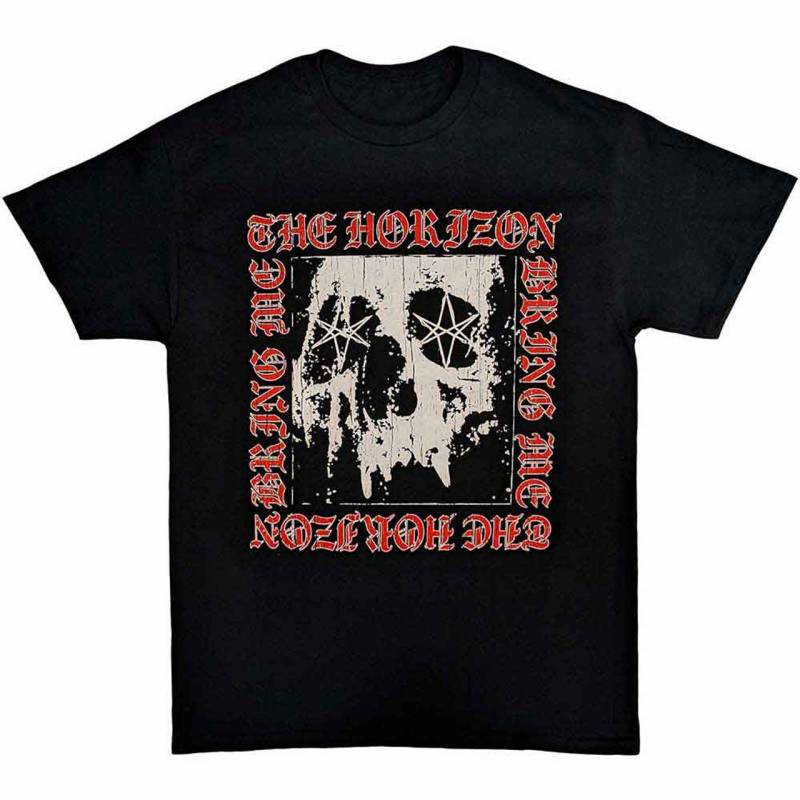 【予約商品】BRING ME THE HORIZON バンドTシャツ ユニセックス: Metal Logo Skull (Black)