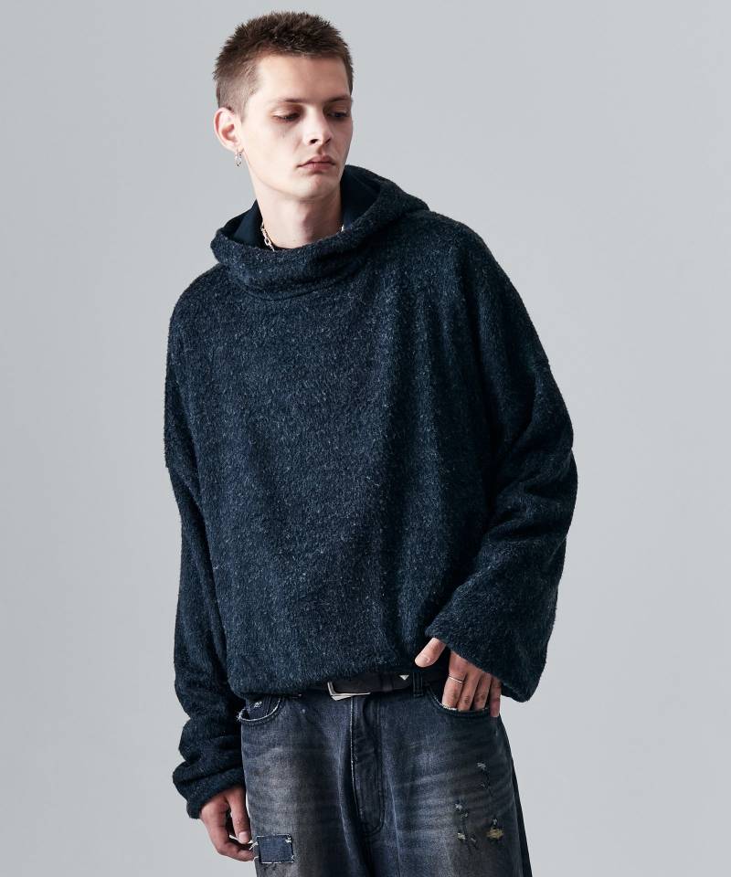 【予約商品】glamb(グラム)Blue Noise Shaggy Hoodie / ブルーノイズシャギーフーディー - Black