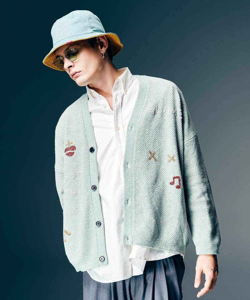 【予約商品】glamb(グラム) Hand Beaded Cardigan / ハンドビーデッドカーディガン - Mint