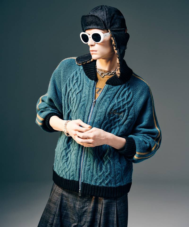 【予約商品】glamb(グラム)Knit Line Jersey / ニットラインジャージー - Blue
