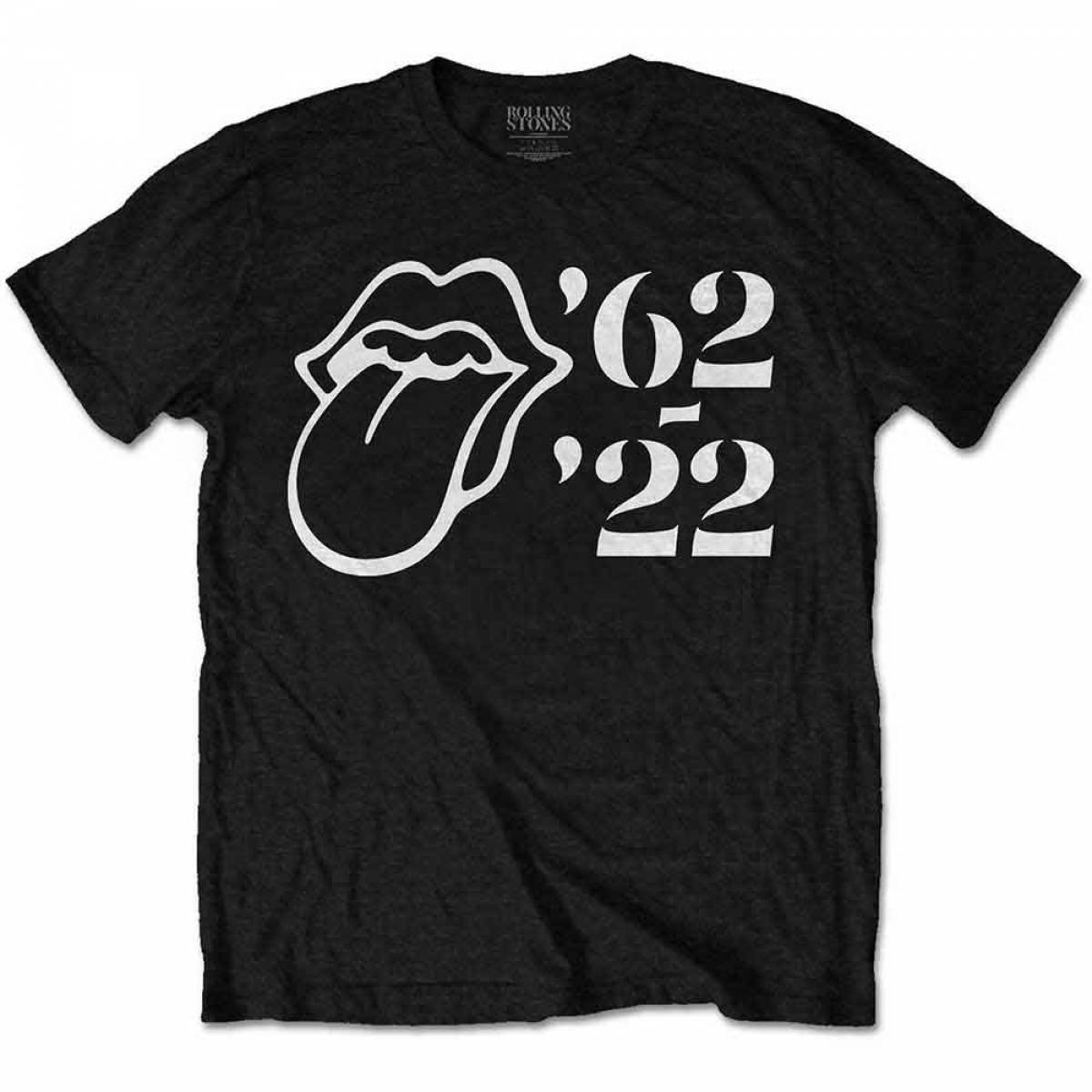 【予約商品】THE ROLLING STONES バンドTシャツ ユニセックス: Sixty Outline '62 - '22 (Black) - BLACK