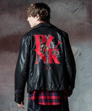 【予約商品】glamb(グラム)GB0324/JKT01 : Punk Bouquet Riders Jacket - Black