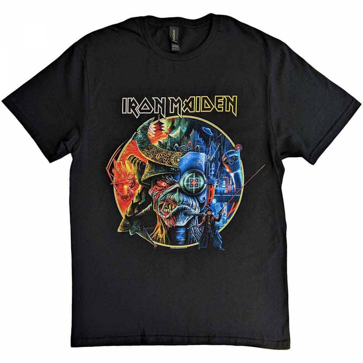 【予約商品】IRON MAIDEN バンドTシャツ ユニセックス: The Future Past Tour '23 Circle Art - BLACK