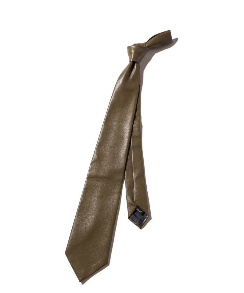 【予約商品】glamb(グラム)Synth Leather Tie / シンセレザータイ - Khaki