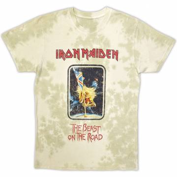 【予約商品】IRON MAIDEN バンドTシャツ ユニセックス: Beast On The Road (Wash Collection) - SAND