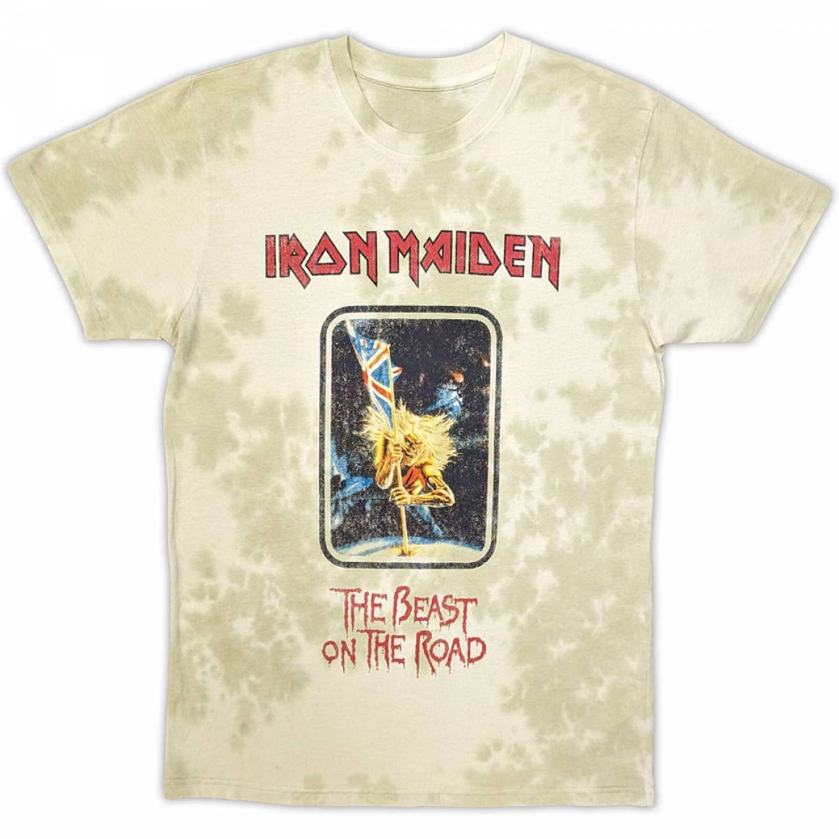 【予約商品】IRON MAIDEN バンドTシャツ ユニセックス: Beast On The Road (Wash Collection) - SAND