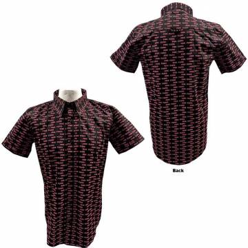 【予約商品】PINK FLOYD Unisex Casual Shirt: Courier Pattern (Black) (All Over Print) - BLACK