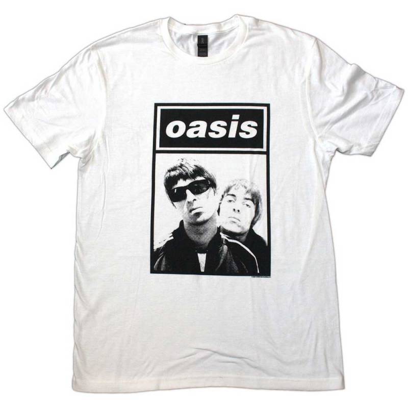 【予約商品】OASIS バンドTシャツ ユニセックス: Noel & Liam Boxed Photo (White)