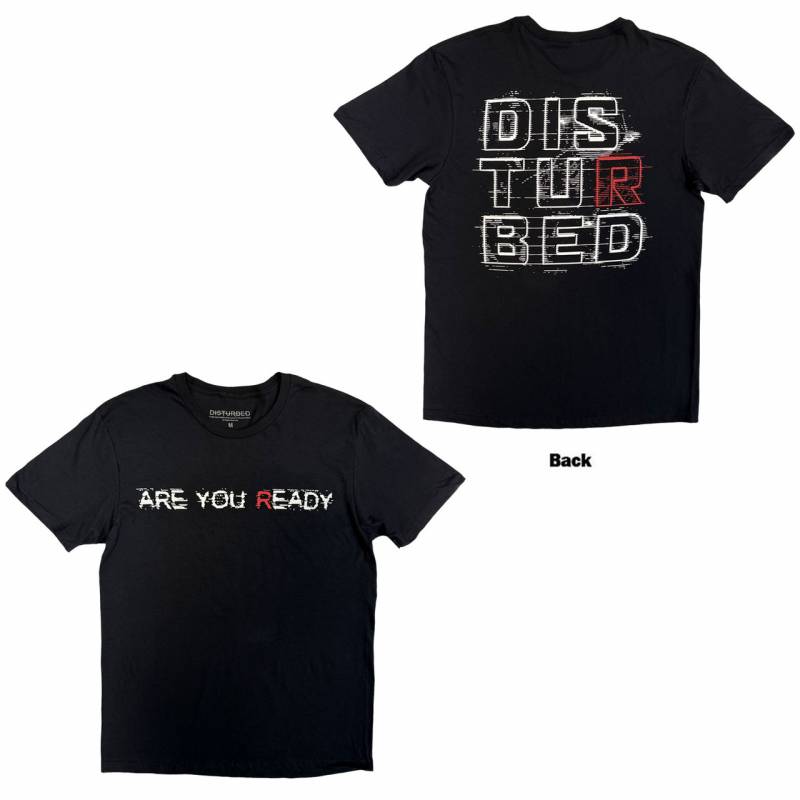 【予約商品】DISTURBED バンドTシャツ ユニセックス: Are You Ready? (Black) (Back Print)