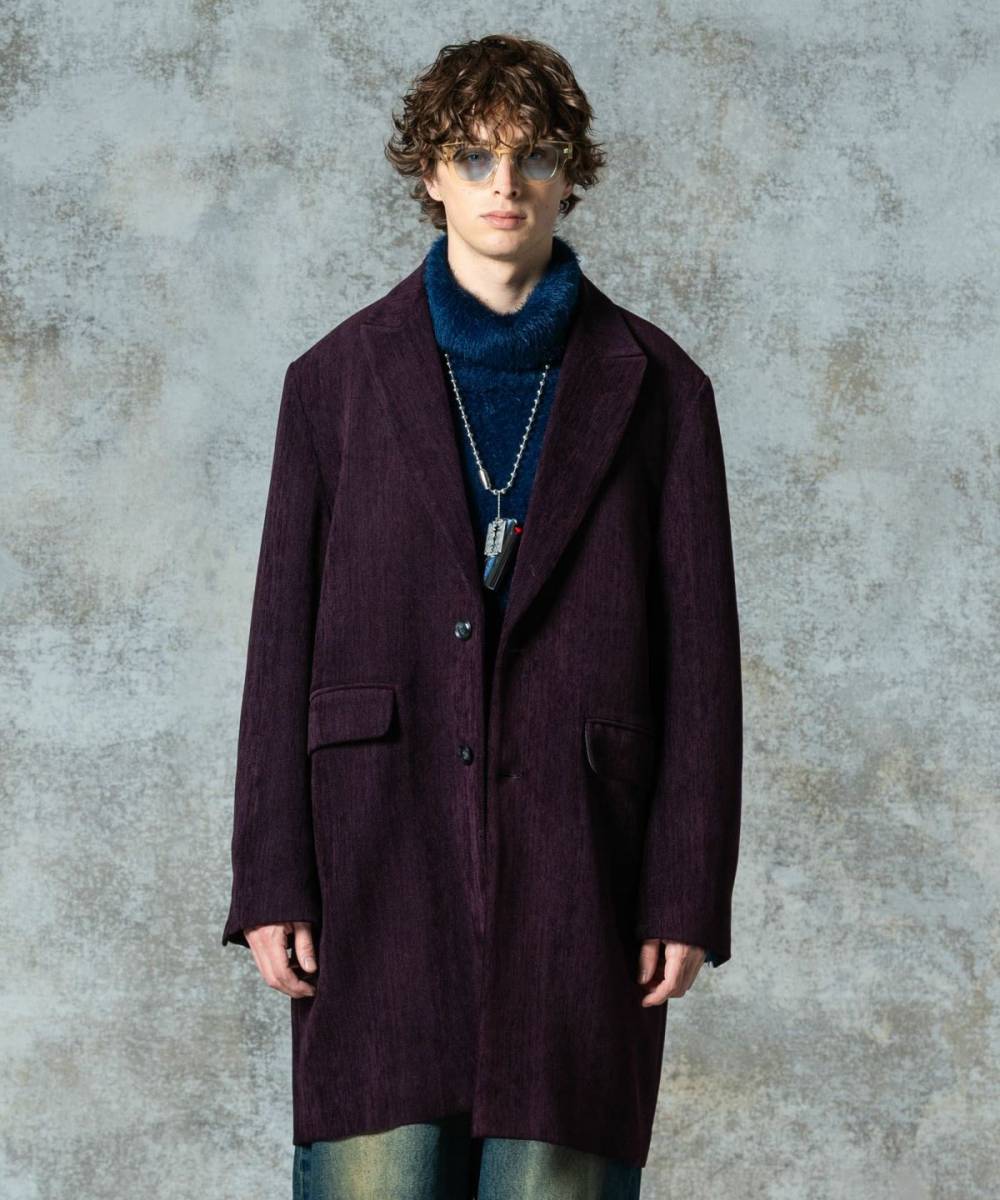 【予約商品】glamb(グラム)GB0325/JKT15 : Loose Chester Coat / ルーズチェスターコート - Wine