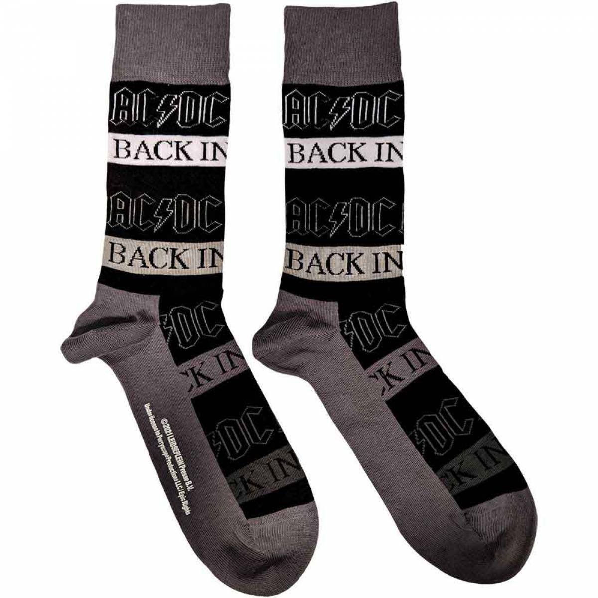 【予約商品】AC/DC Unisex Ankle Socks: Back In Black (UK Size 7 - 11) - BLACK