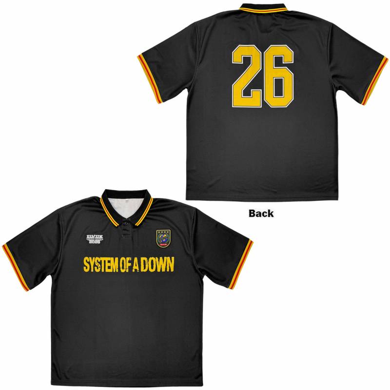 【予約商品】SYSTEM OF A DOWN Unisex Sports Jersey: Milan Event Tour '26 (Black) (Back Print & Ex-Tour)