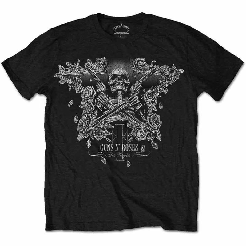 【予約商品】GUNS N' ROSES バンドTシャツ ユニセックス: Skeleton Guns (Black)