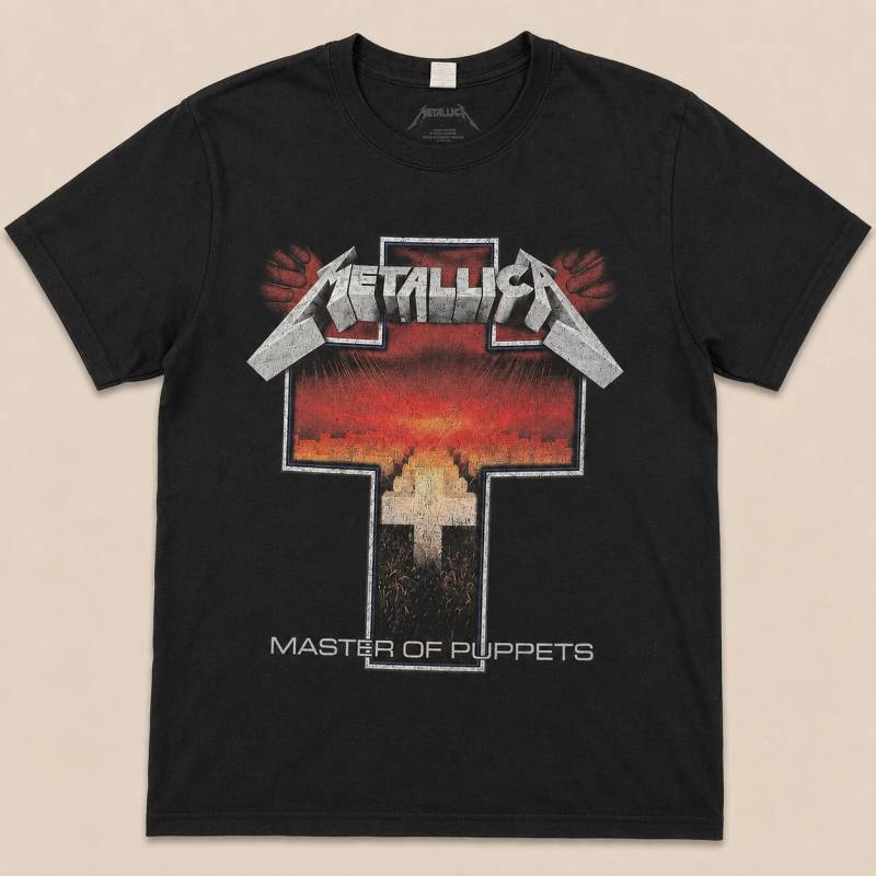 【予約商品】METALLICA バンドTシャツ ユニセックス: Master of Puppets Cross (Black)