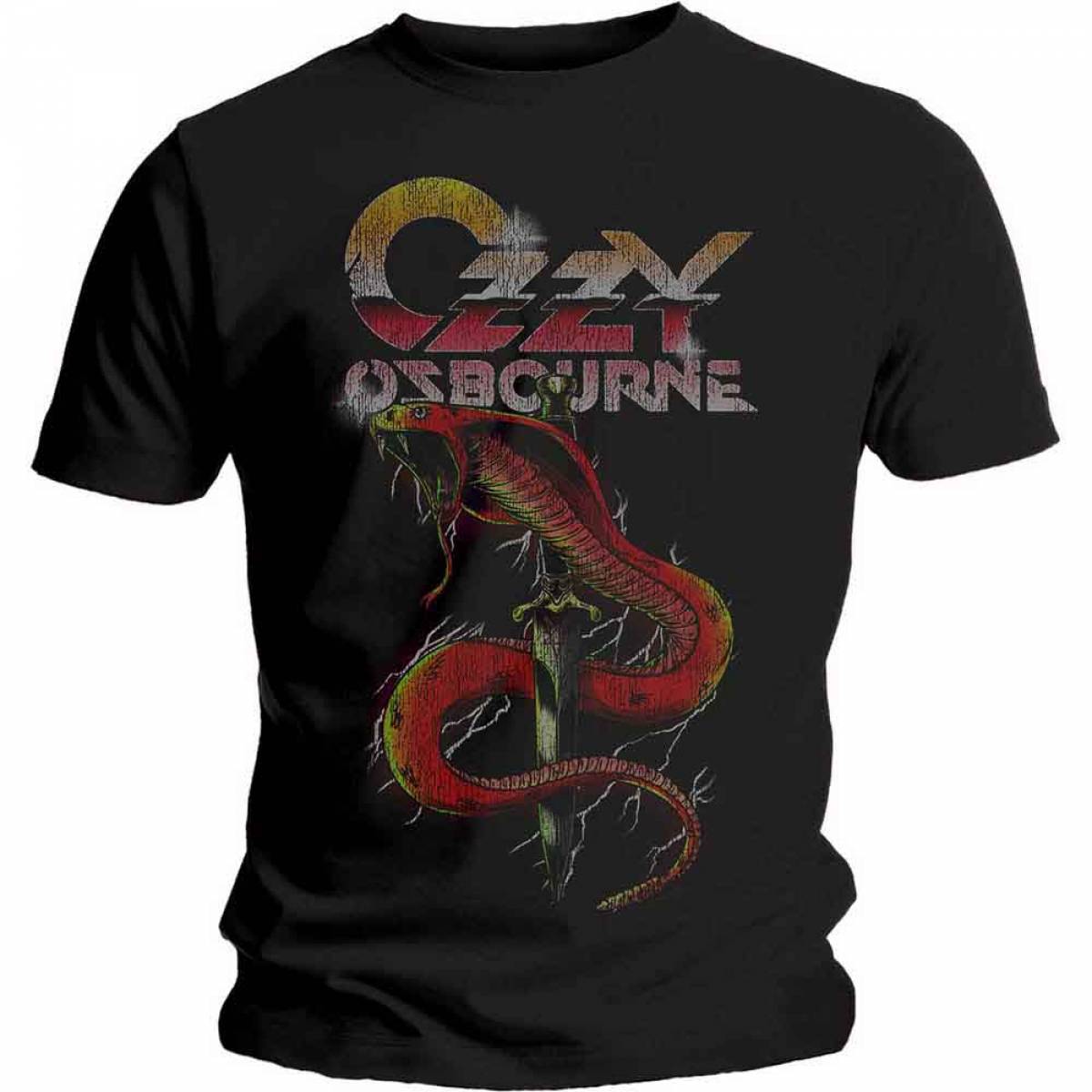 【予約商品】OZZY OSBOURNE バンドTシャツ ユニセックス: Vintage Snake (Black) - BLACK