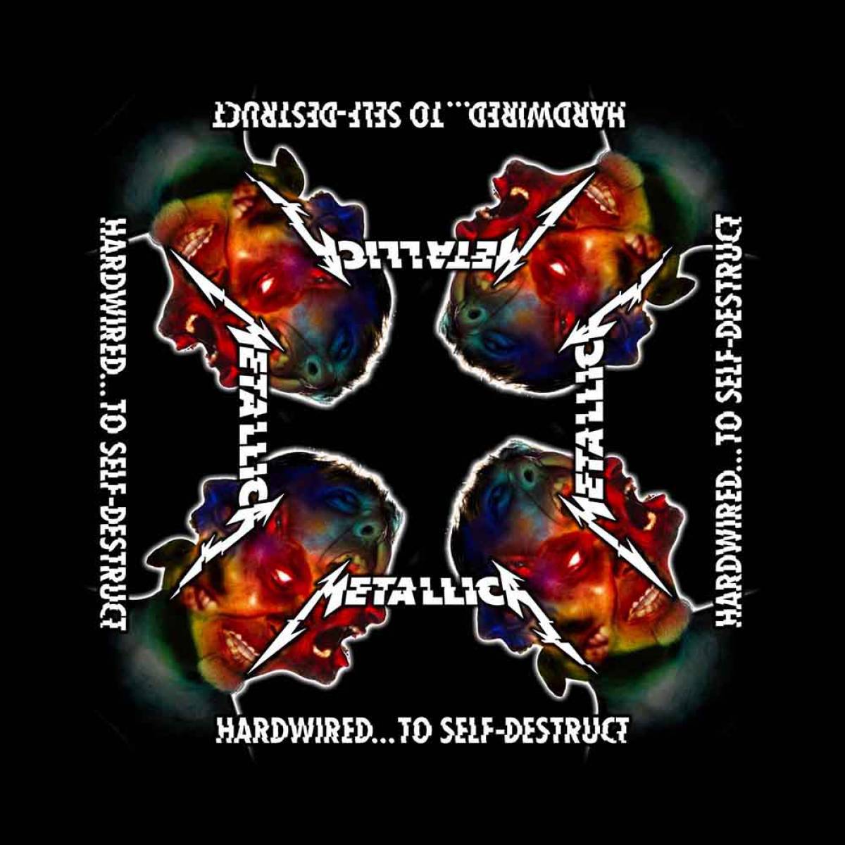 【予約商品】METALLICA Unisex Bandana: Hardwired to Self Destruct (Black) - BLACK