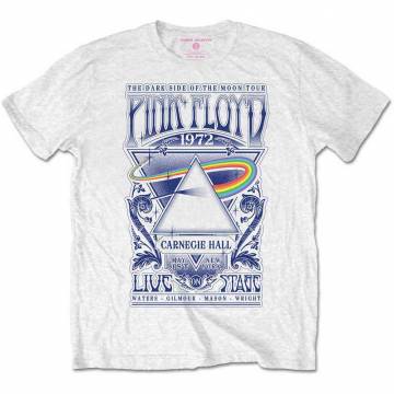 【予約商品】PINK FLOYD バンドTシャツ ユニセックス: Carnegie Hall Poster (White) - WHITE