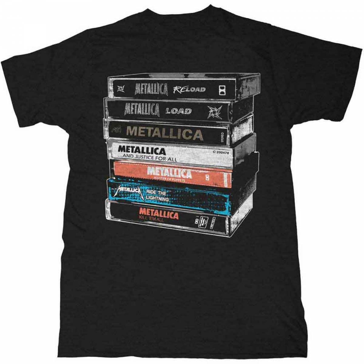 【予約商品】METALLICA バンドTシャツ ユニセックス: Cassette (Black) - BLACK