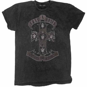 【予約商品】GUNS N' ROSES バンドTシャツ ユニセックス: Monochrome Cross (Dip-Dye On Black) (Wash Collection) - DIP-DYE ON BLACK