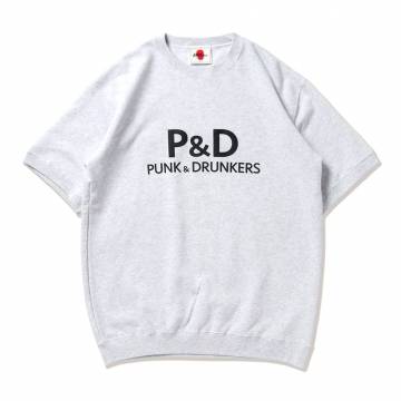 【予約商品】PUNK DRUNKERS (パンクドランカーズ) P&D半袖トレーナー - ASH